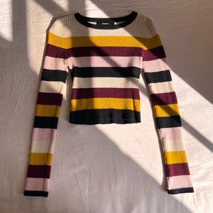 striped crewneck sweater L
